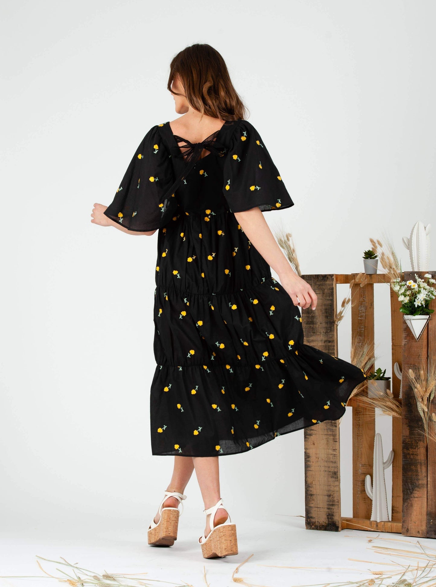 AHIMSA MAXI DRESS-BLACK FLORAL