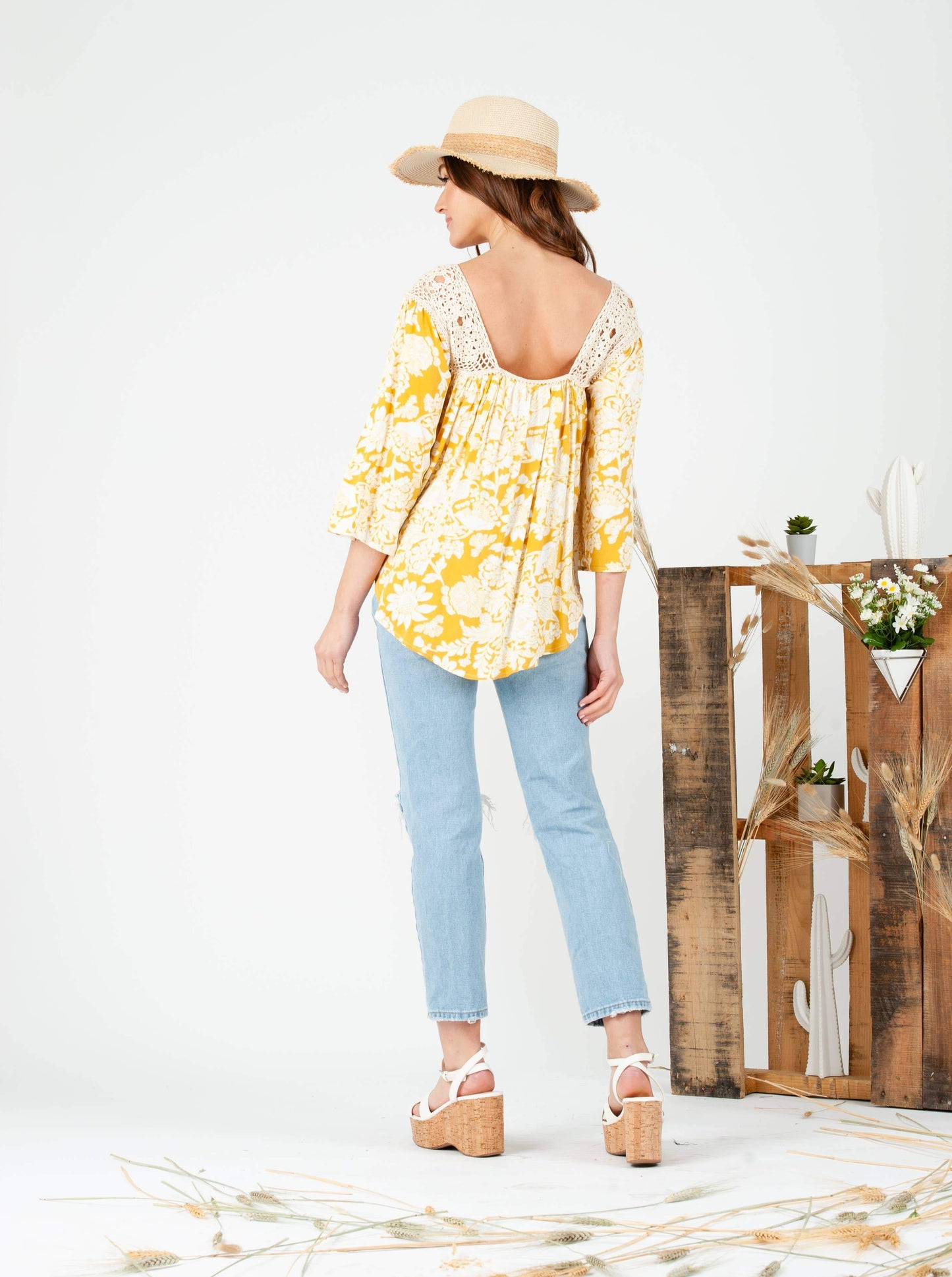 PRANA CHROCHET TRIM TOP-SUNNY