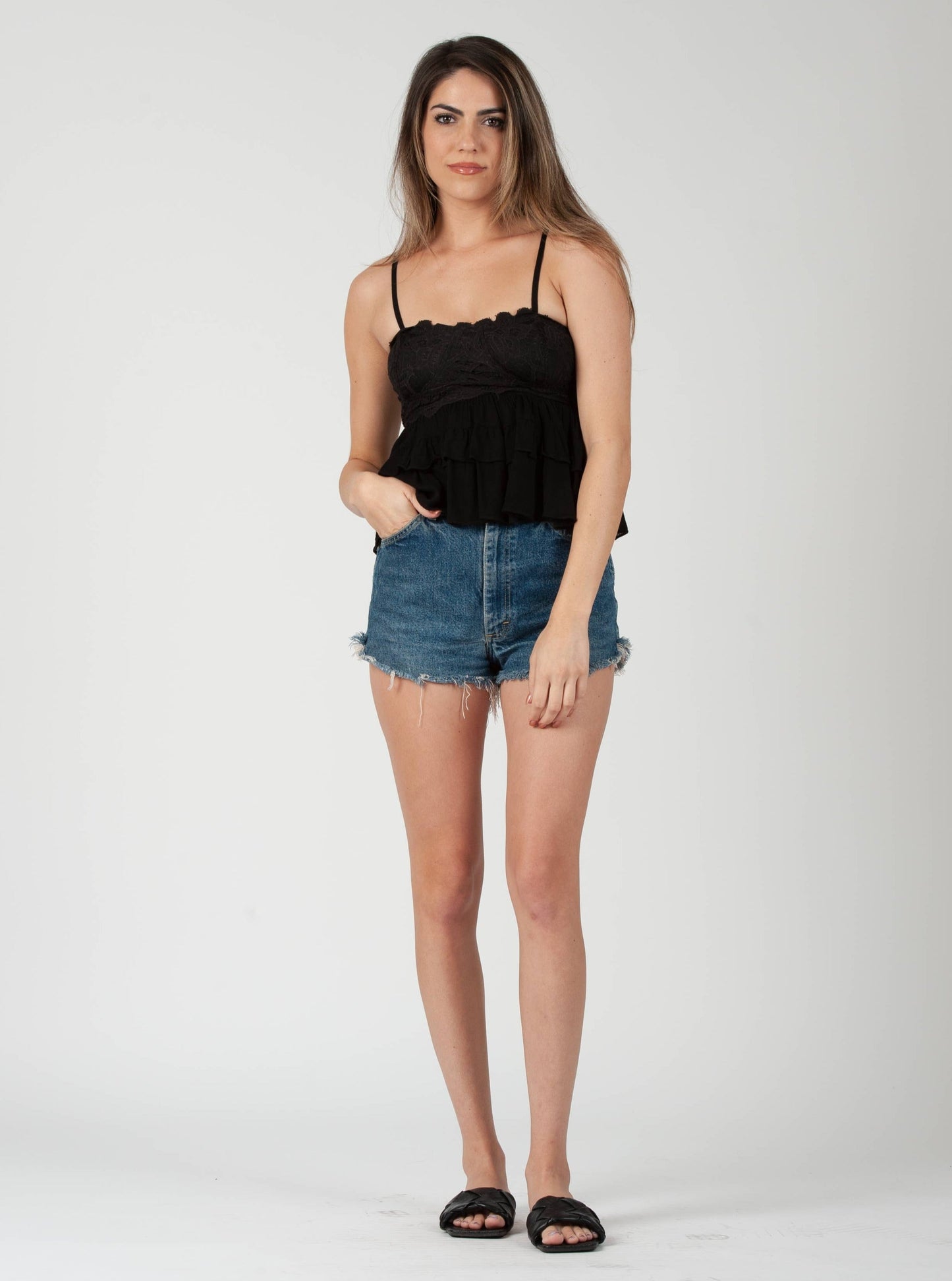BLACK LACE TOP