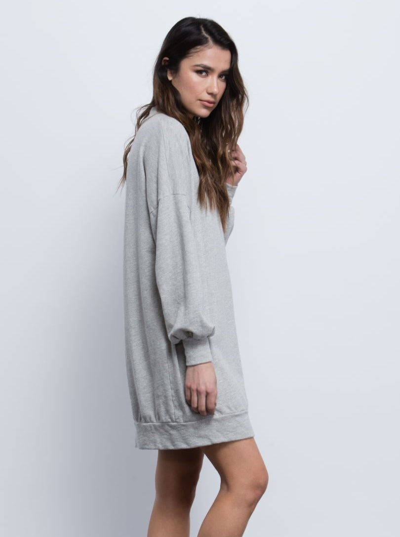 BETHANY SWEATER DRESS-H. GREY