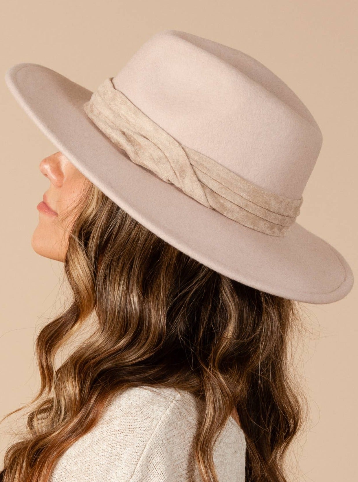 LOVELY WOOL FEDORA-BLUSH