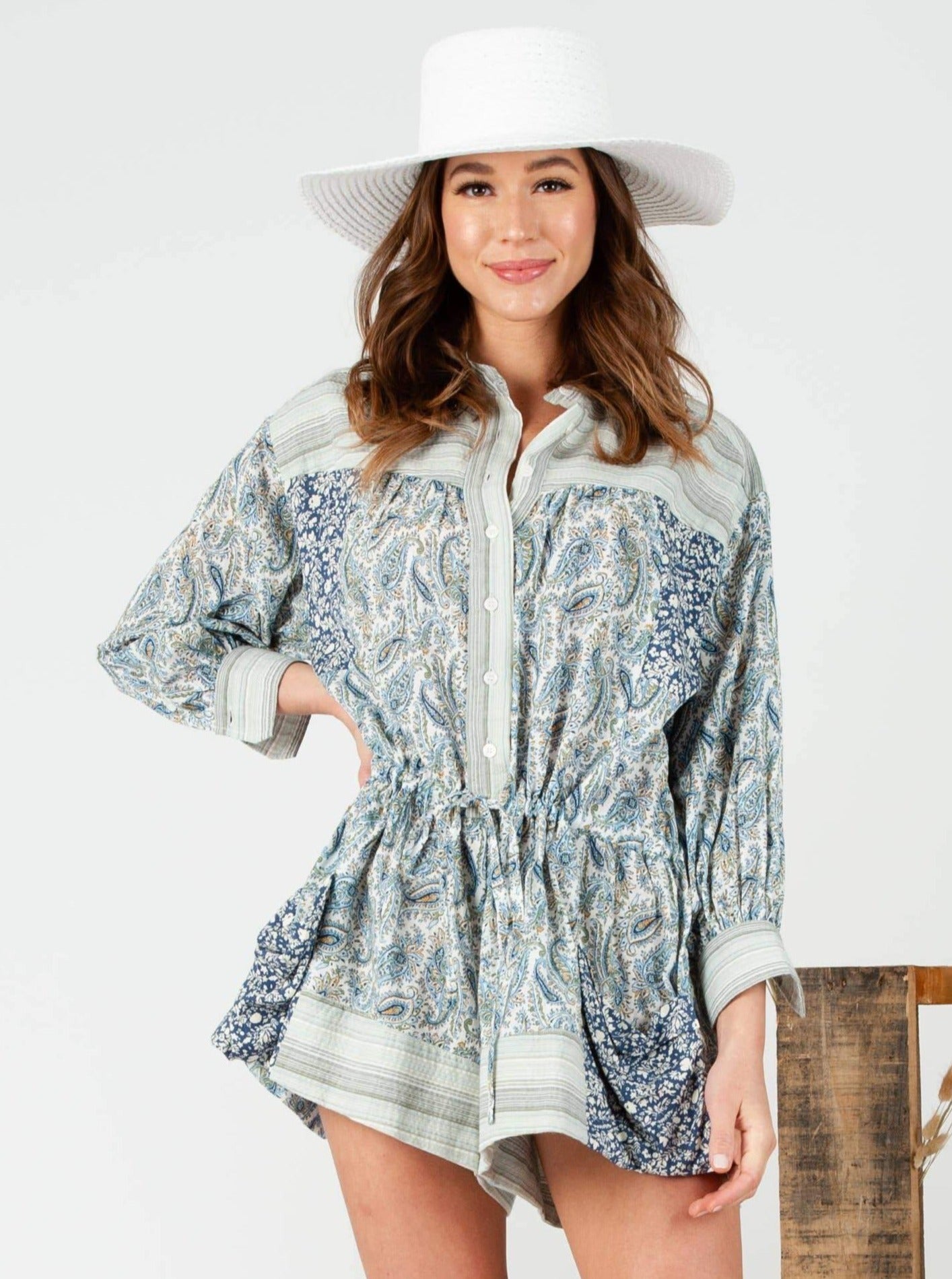 MUDRA ROMPER-MISTY PAISLEY MIX