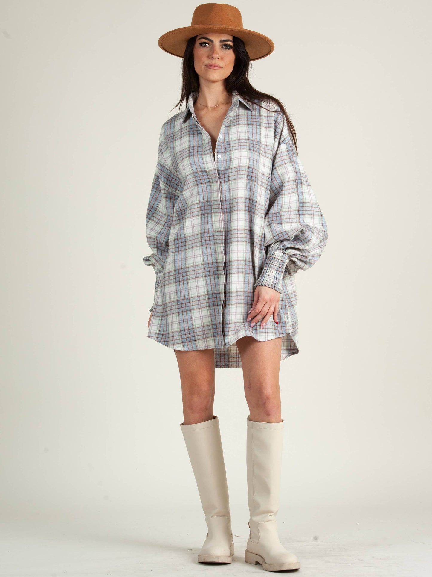 PLAID SHIRTDRESS