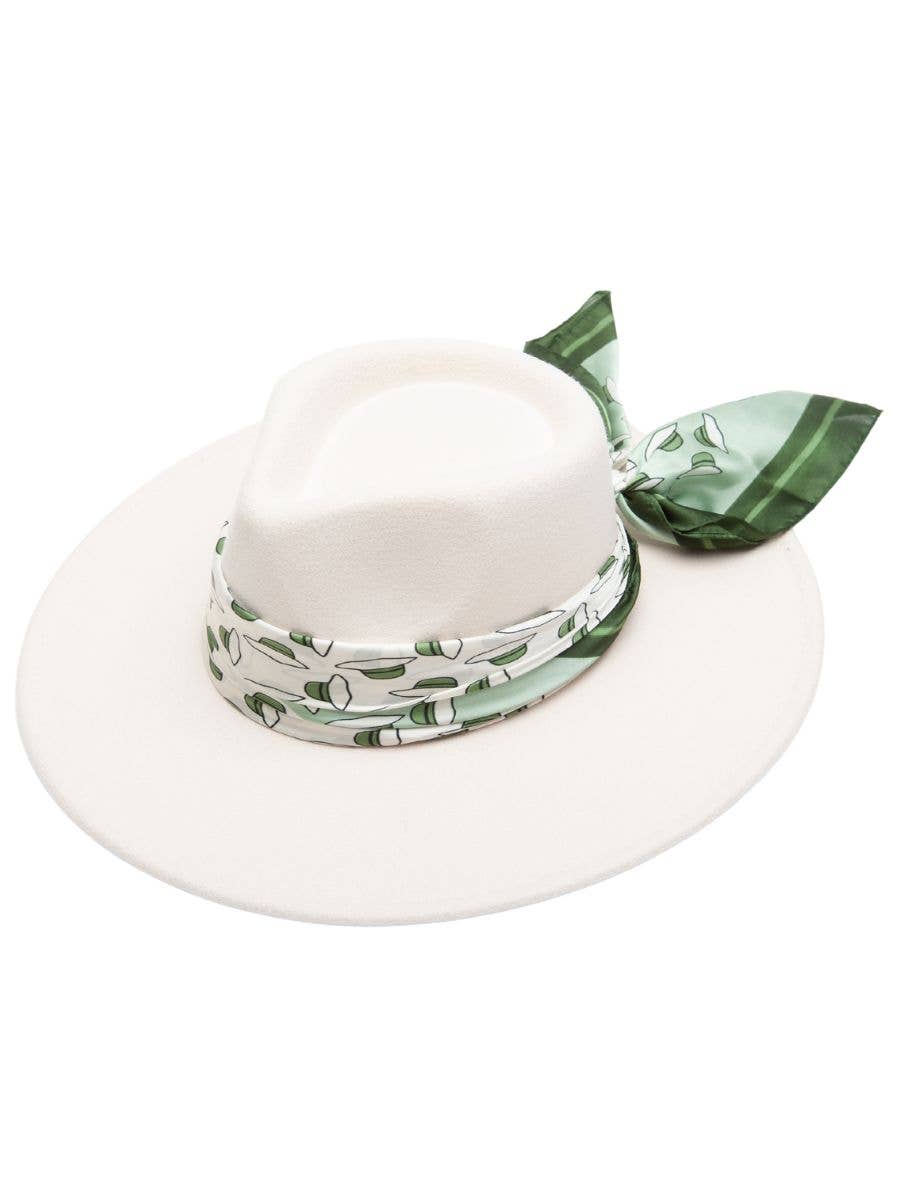 GARDEN GREENS RANCHER HAT WITH SCARF TRIM