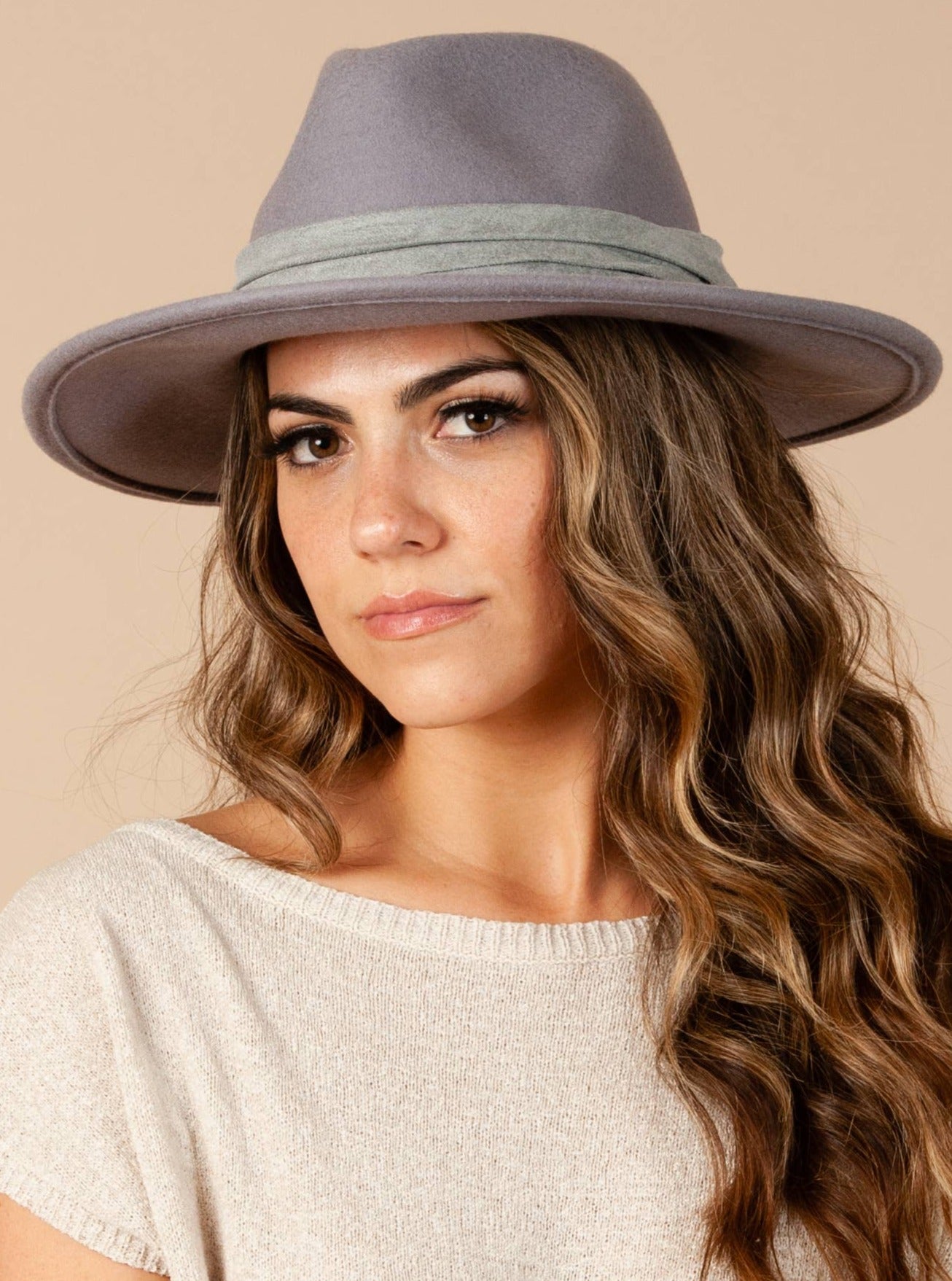 LOVELY WOOL FEDORA-GREY