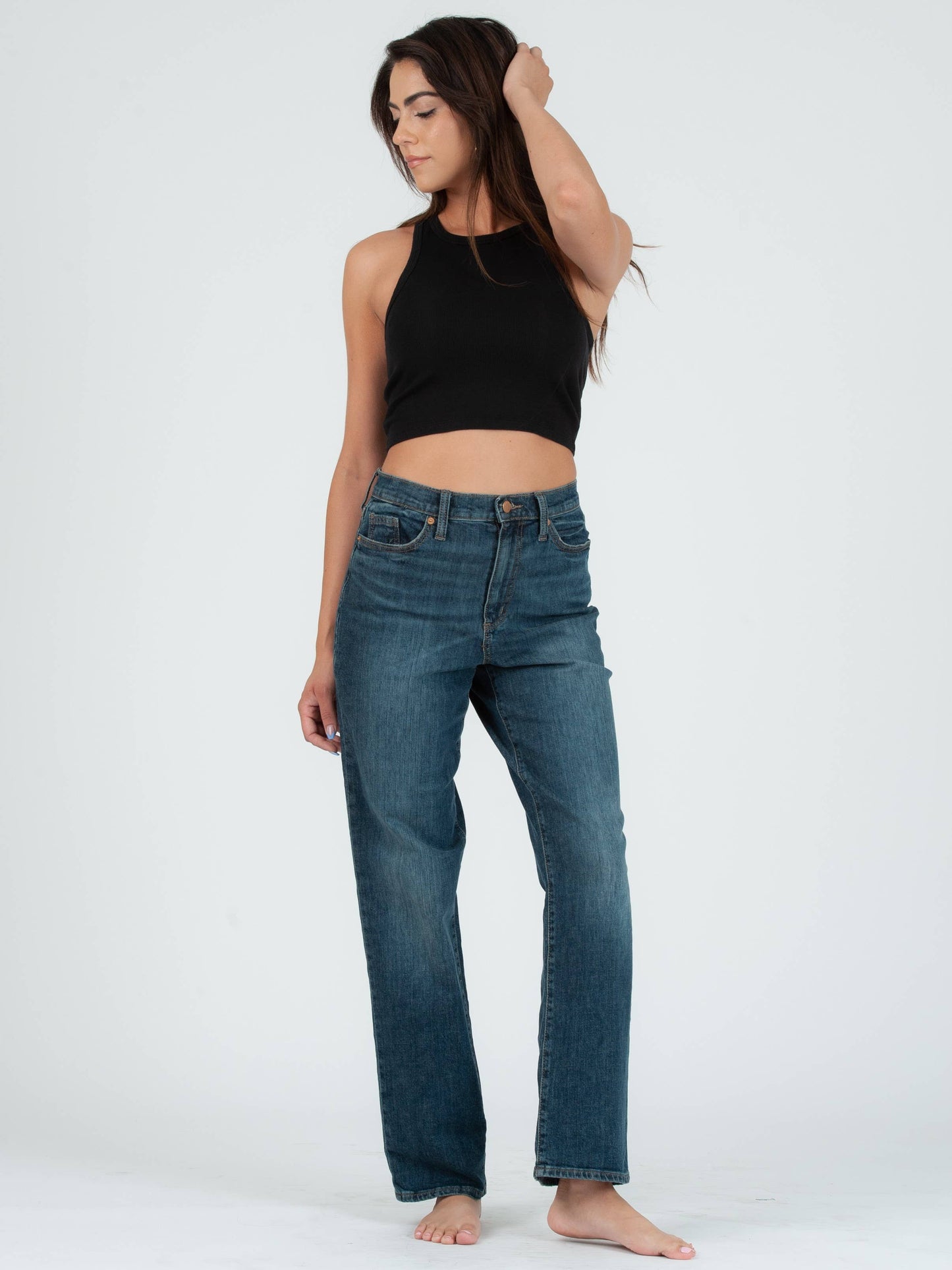 ALI CROPPED RACERBACK TANK-BLACK