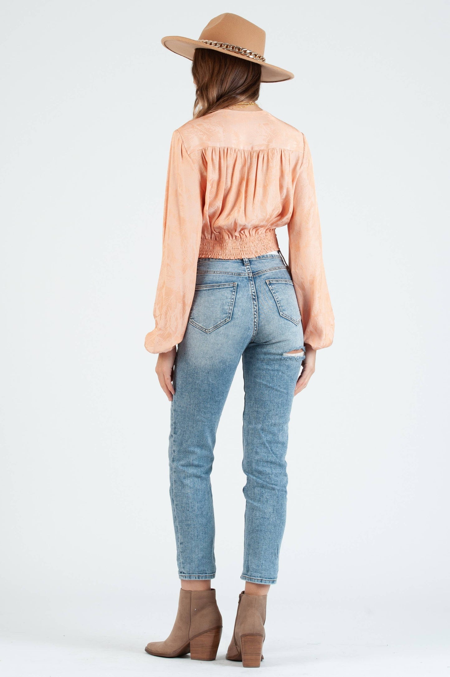 LS TWIST FRONT TOP-PEACH