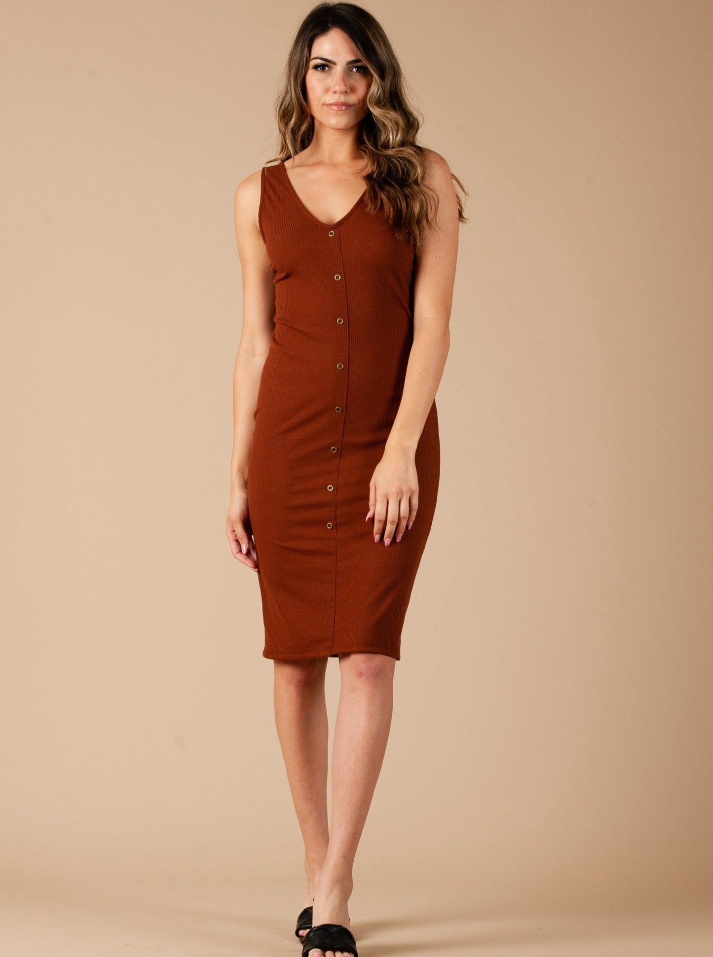 AUSTIN TANK DRESS-ROOT BEER