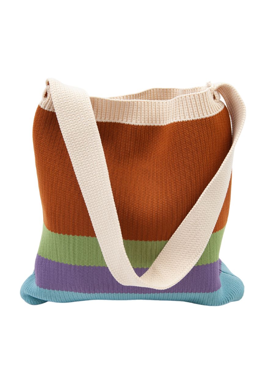 BIBLIO KNIT TOTE BAG-KHAKI