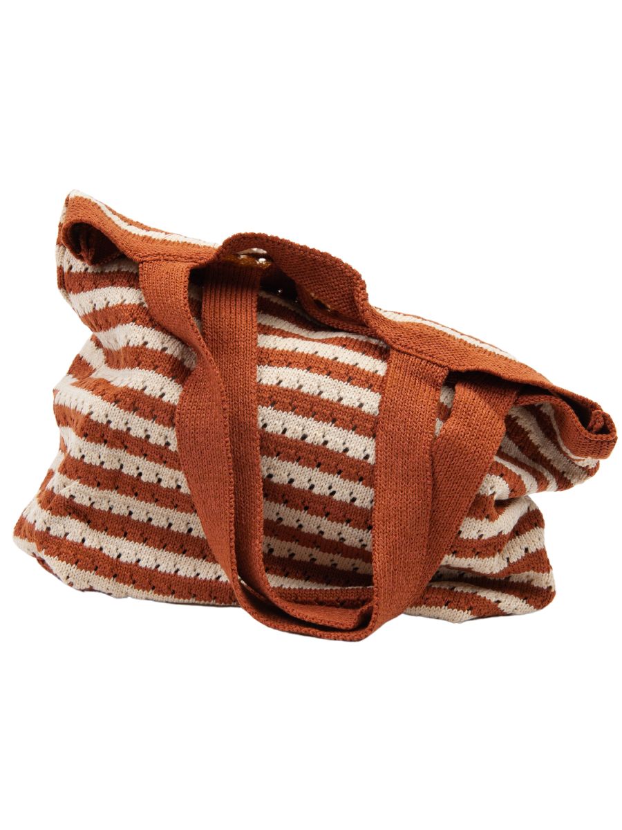 HERITAGE BOHO STRIPES TOTE BAG-KHAKI