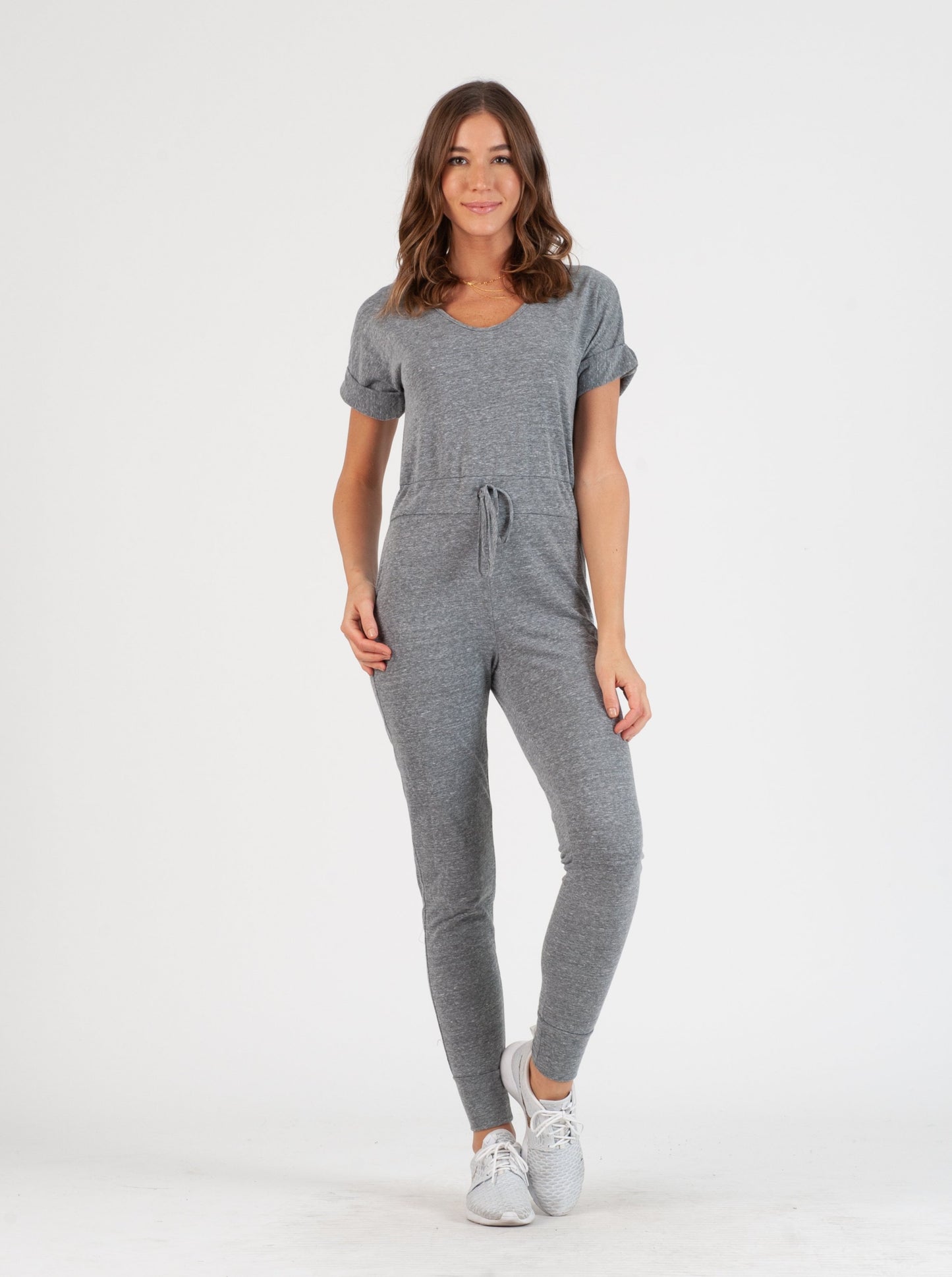 ADELINA KNIT JUMPSUIT-GREY