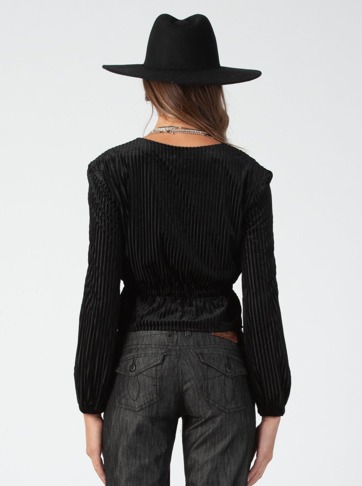 SHADOW STRIPED BLOUSE-NIGHTSHADE STRIPE