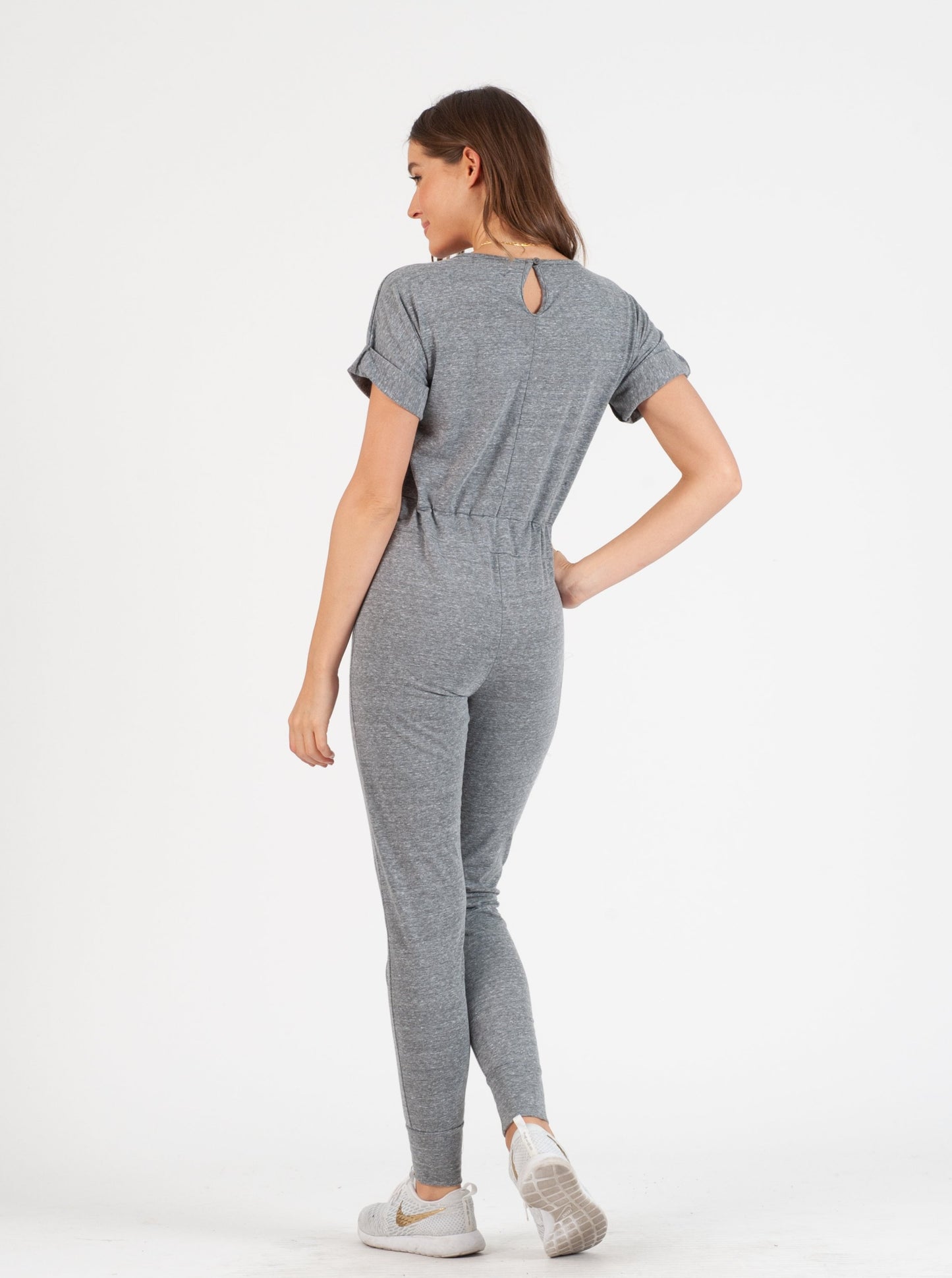 ADELINA KNIT JUMPSUIT-GREY