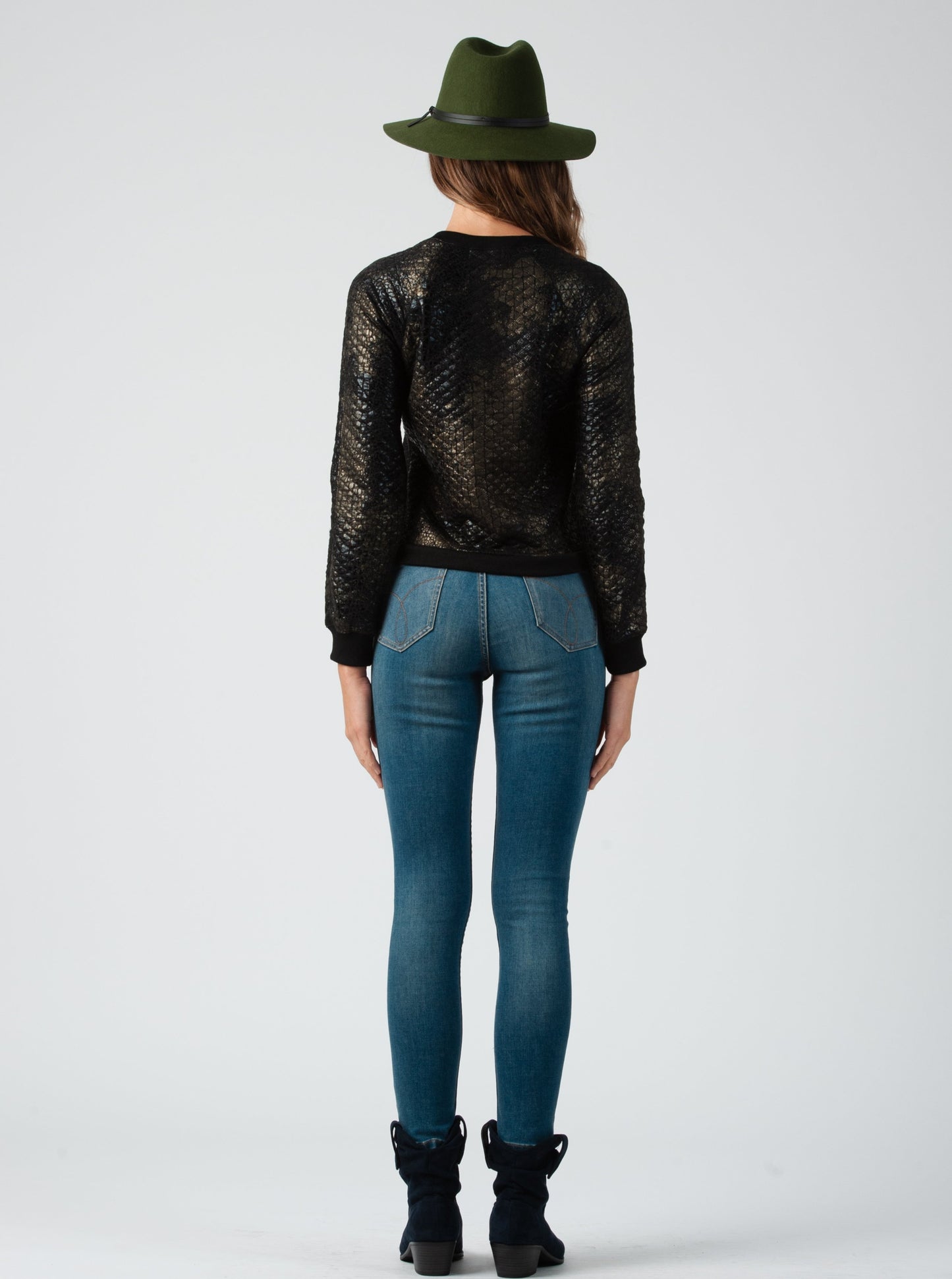 BROOKLYN METALLIC FOIL SWEATSHIRT-COPPER