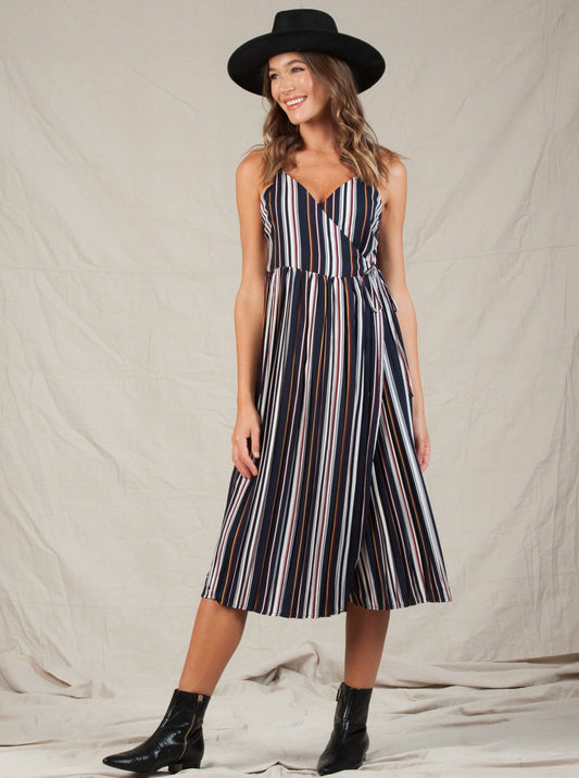MARLEY PLEATED MIDI DRESS-PRIMARY STRIPE