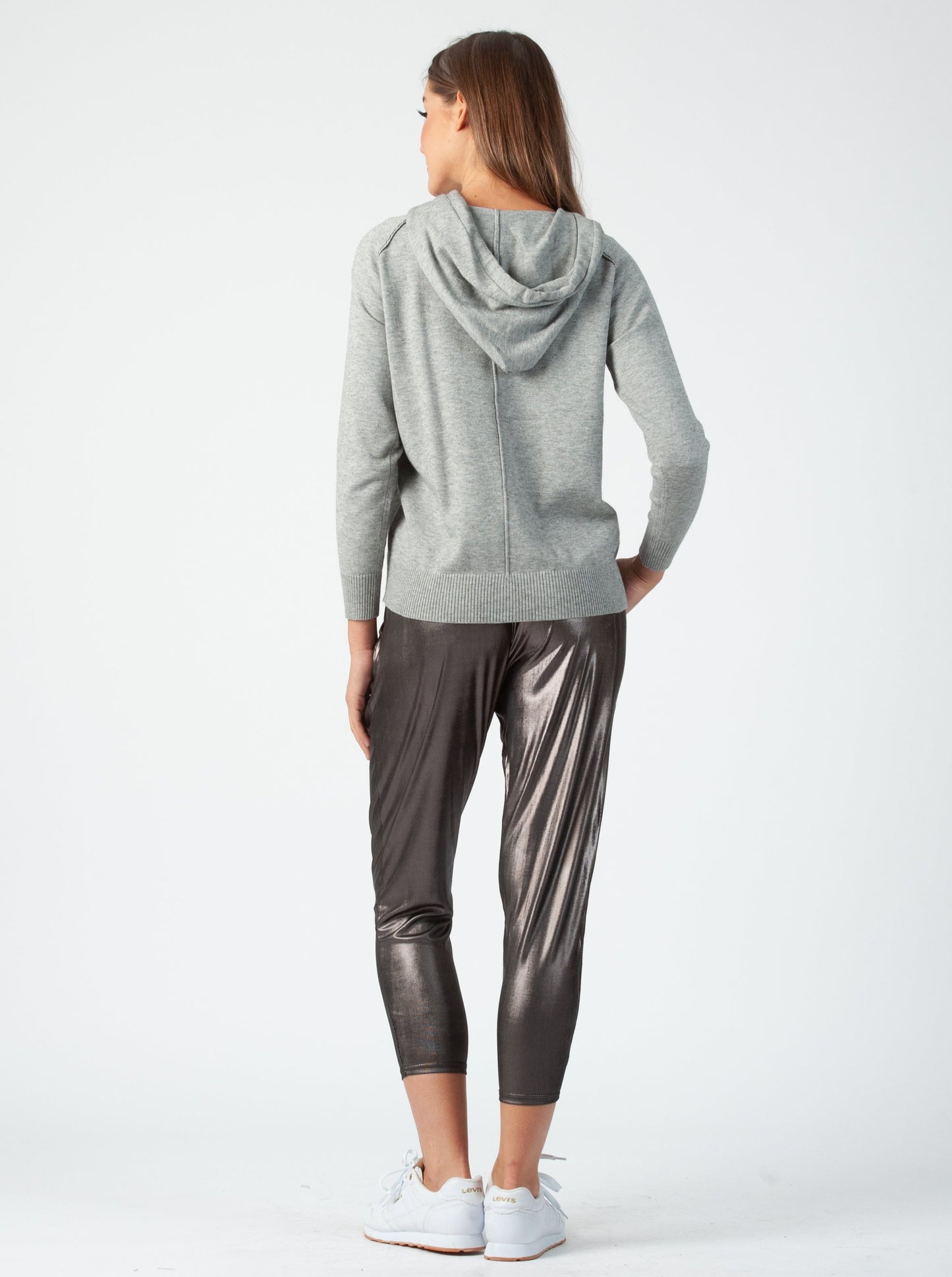 METALLIC HAREM PANTS-COPPER/GUNMETAL