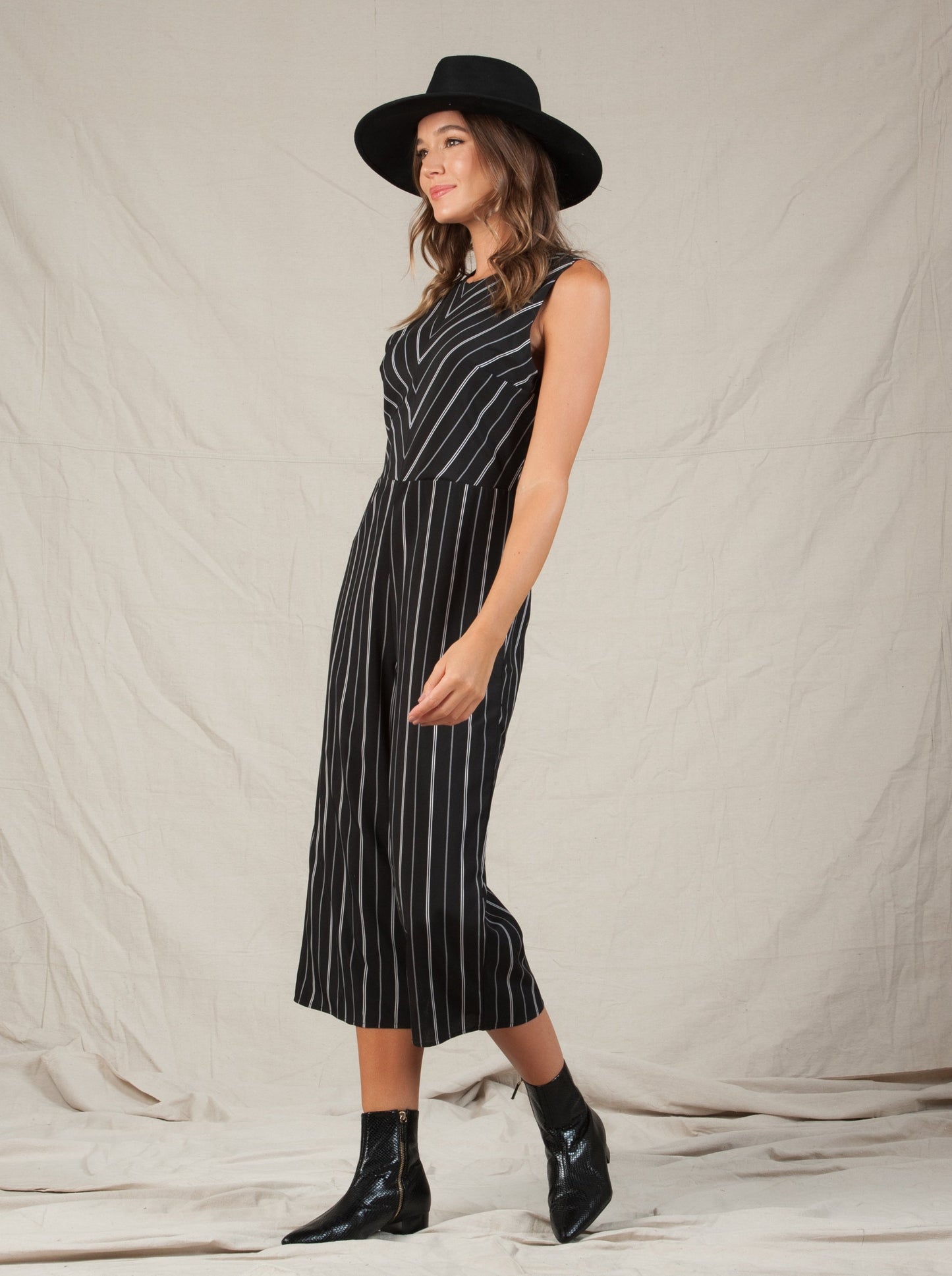 CHAYA CHEVRON STRIPED JUMPSUIT