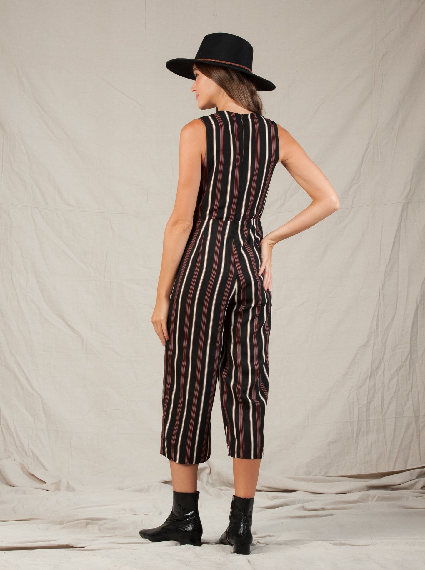 CHAYA CHEVRON STRIPED JUMPSUIT