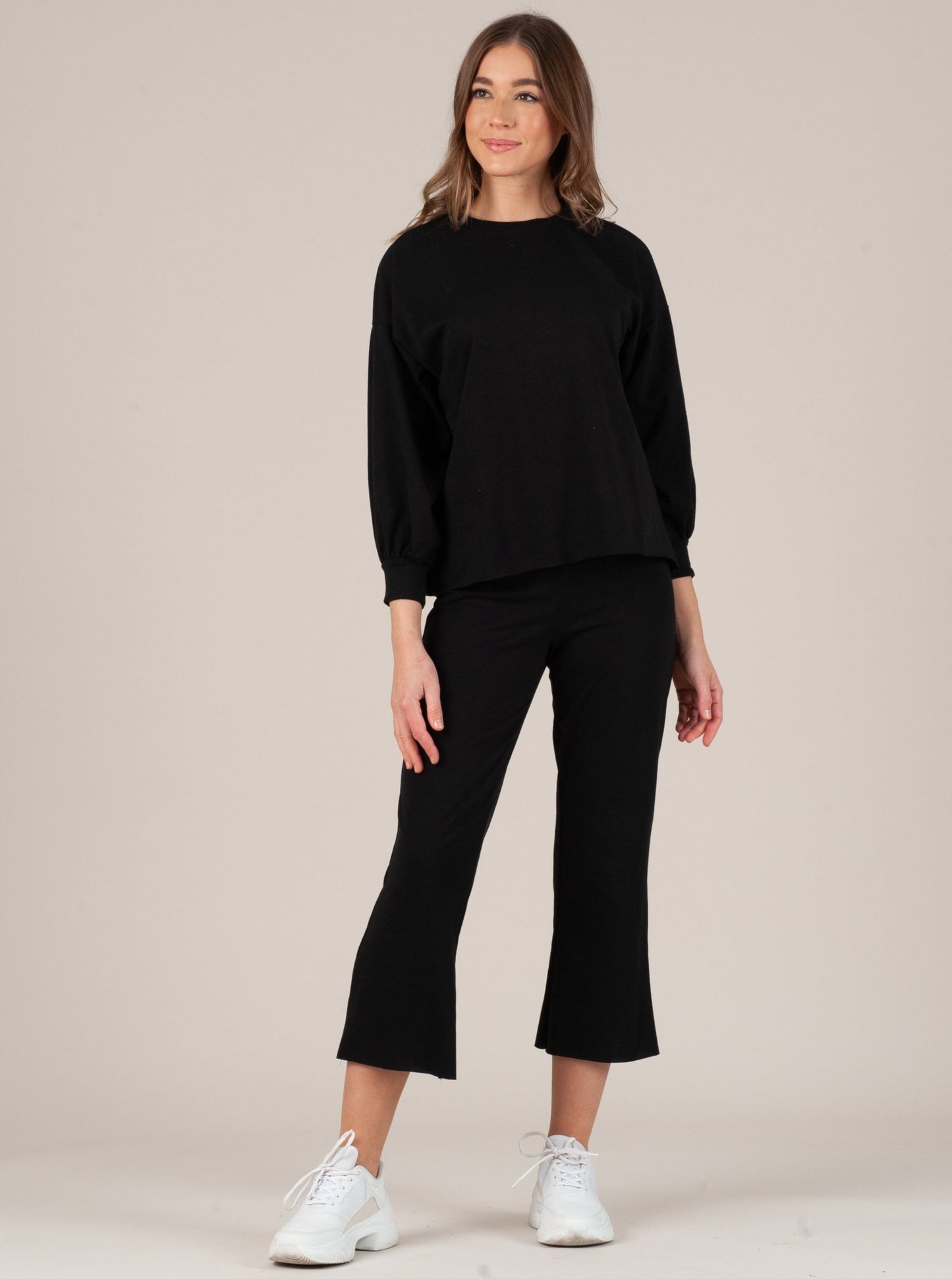 AUBRETTE SWEATPANT SET-BLACK SLUB