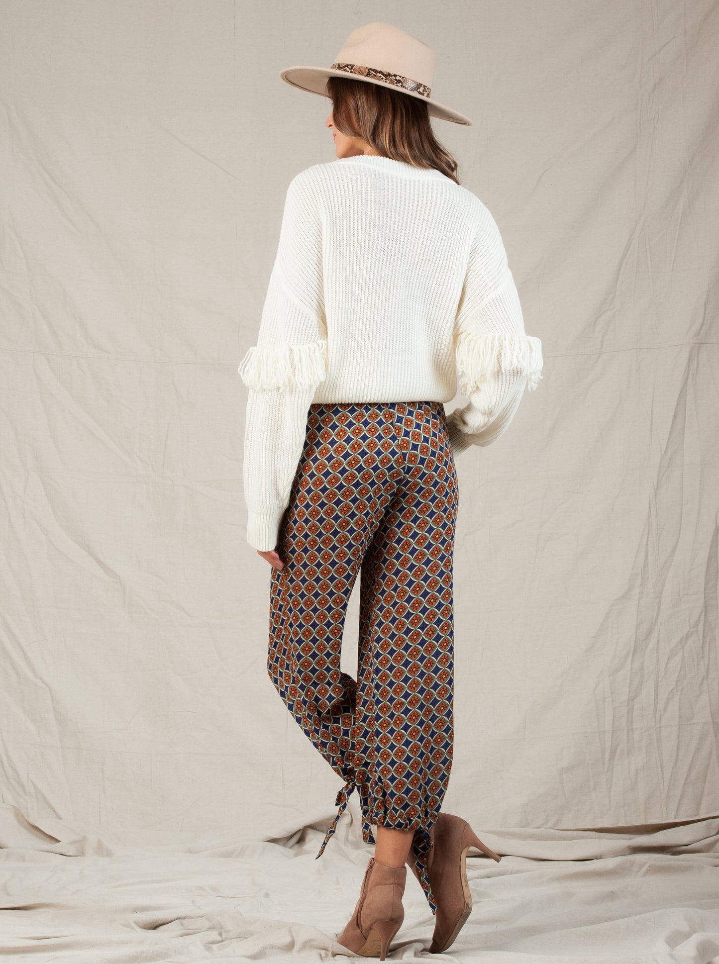 BOHO LOUNGE PANTS-COBALT/ORANGE