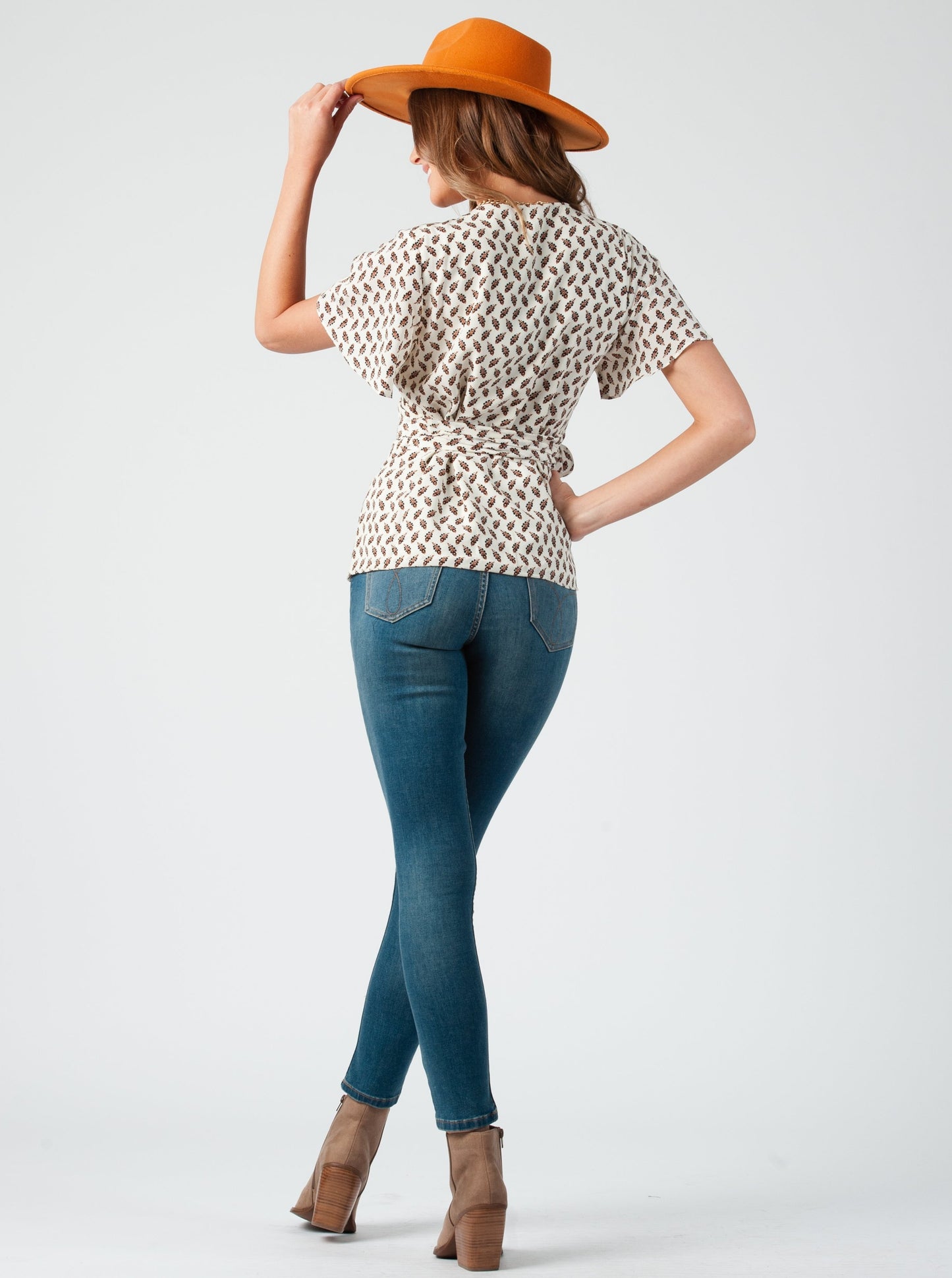 FARIS WRAP TOP-VANILLA LEAF