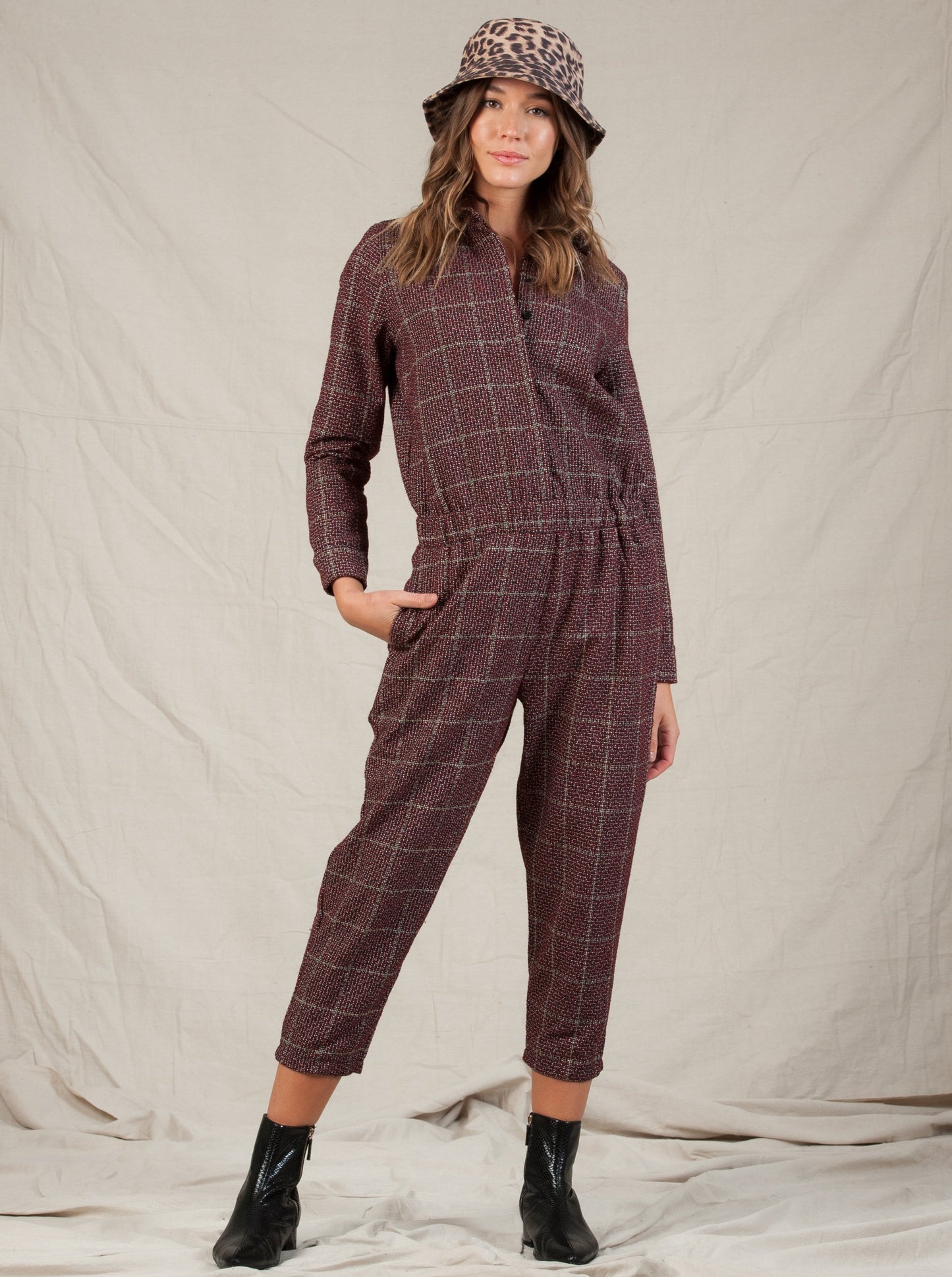DYLAN JUMPSUIT-AUBURN TWEED