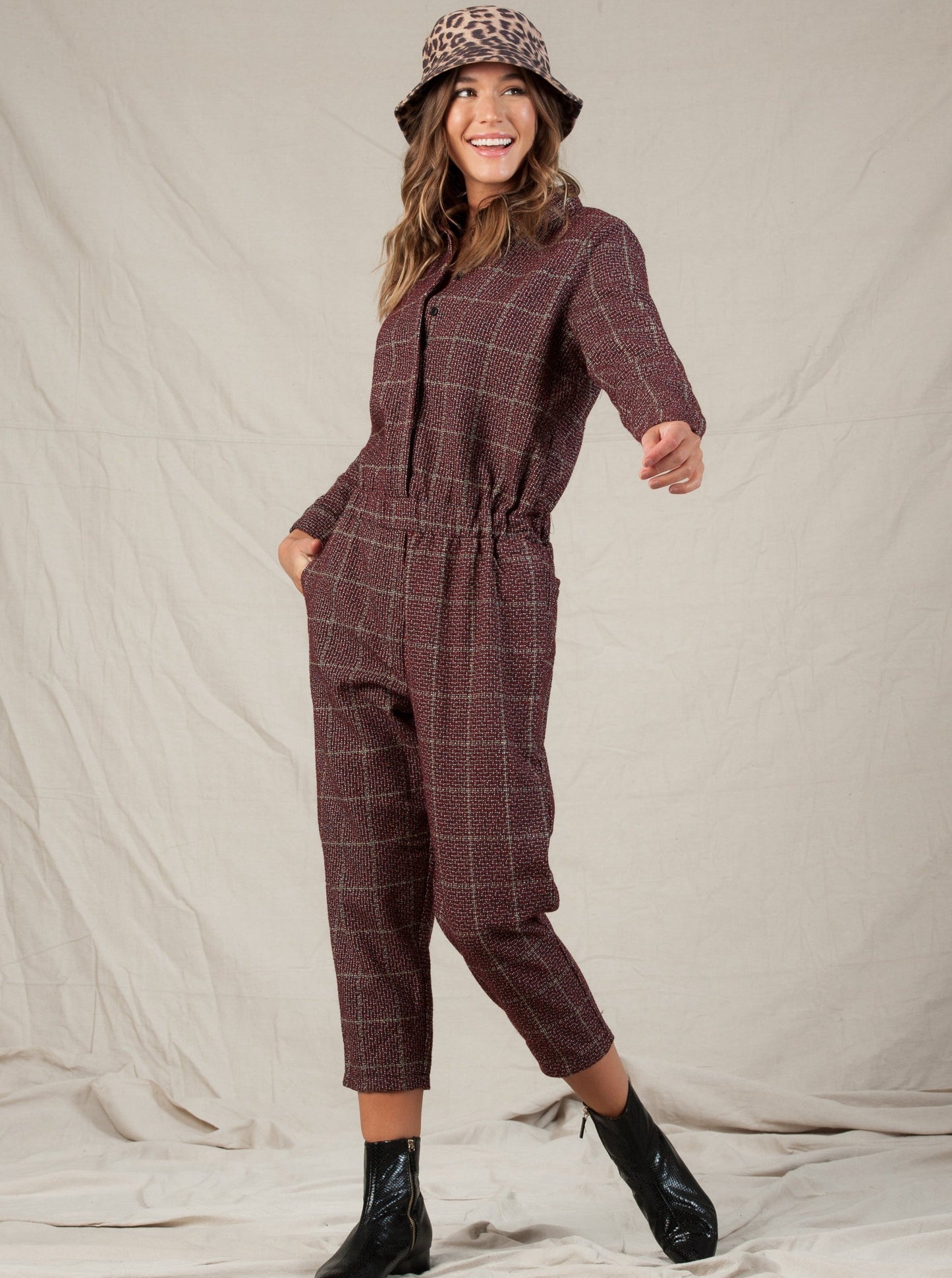 DYLAN JUMPSUIT-AUBURN TWEED
