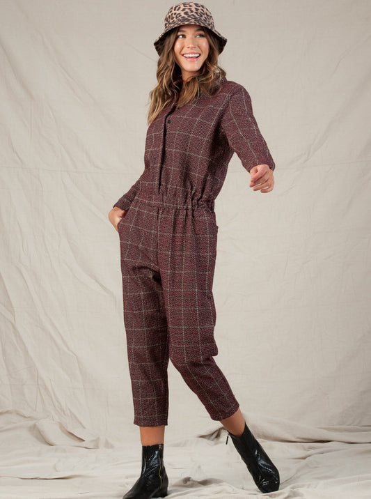 DYLAN JUMPSUIT-AUBURN TWEED
