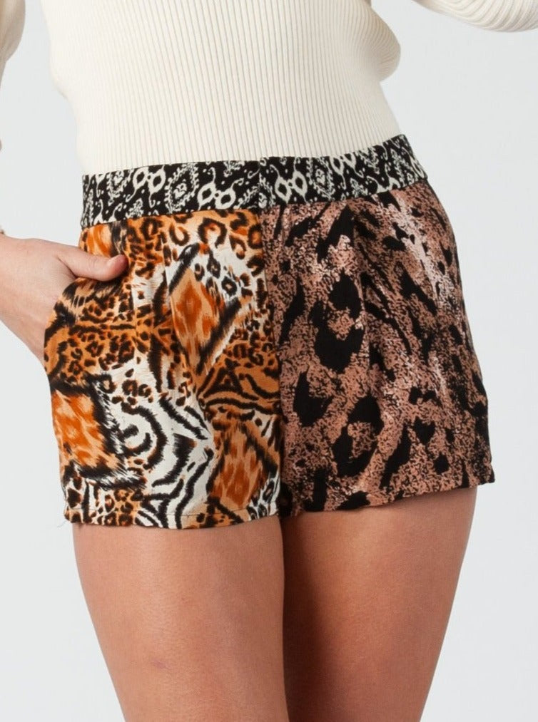 ANIMAL PRINTED SHORTS