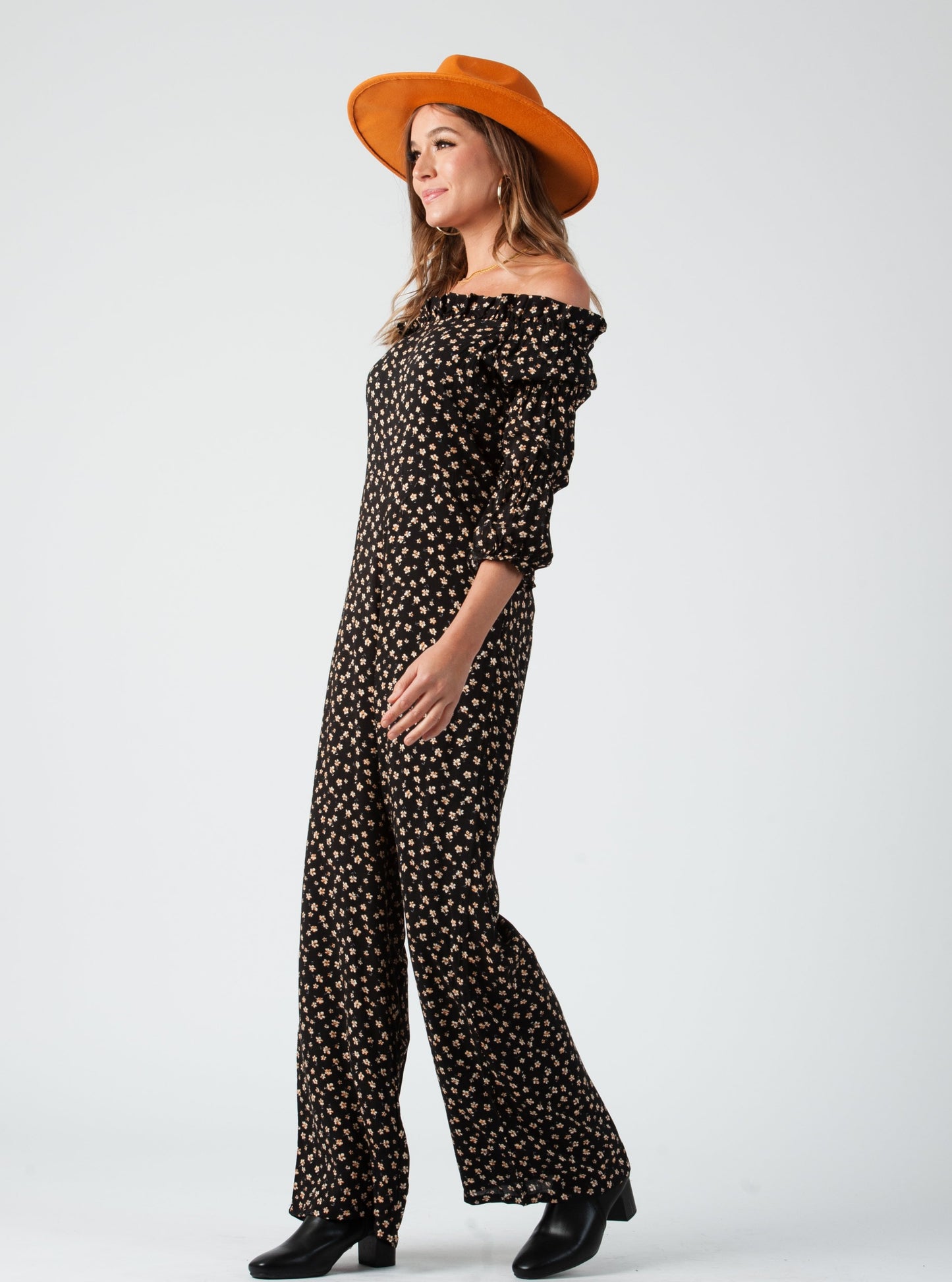 JULIET JUMPSUIT-BLACK DITSY