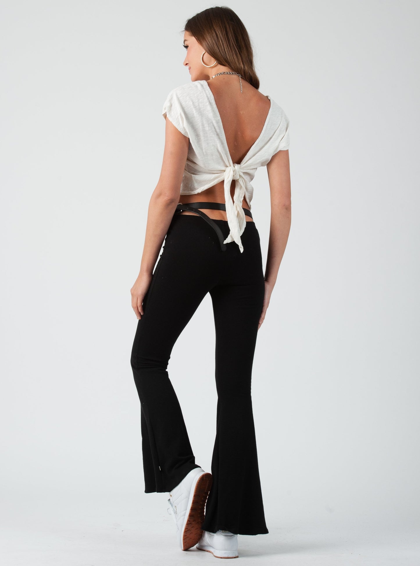 ARYA TIE BACK CROP TOP-OFF WHITE