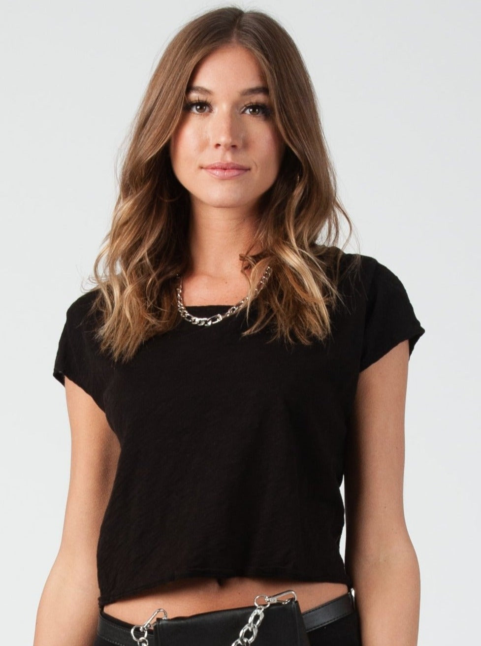 ARYA TIE BACK CROP TOP-BLACK