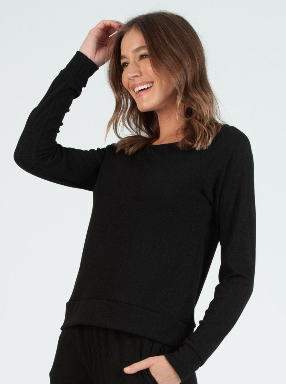 COOKIE LS TOP-BLACK POINTELLE