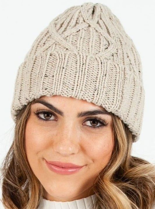 VINSON SPECKLED BEANIE-BEIGE