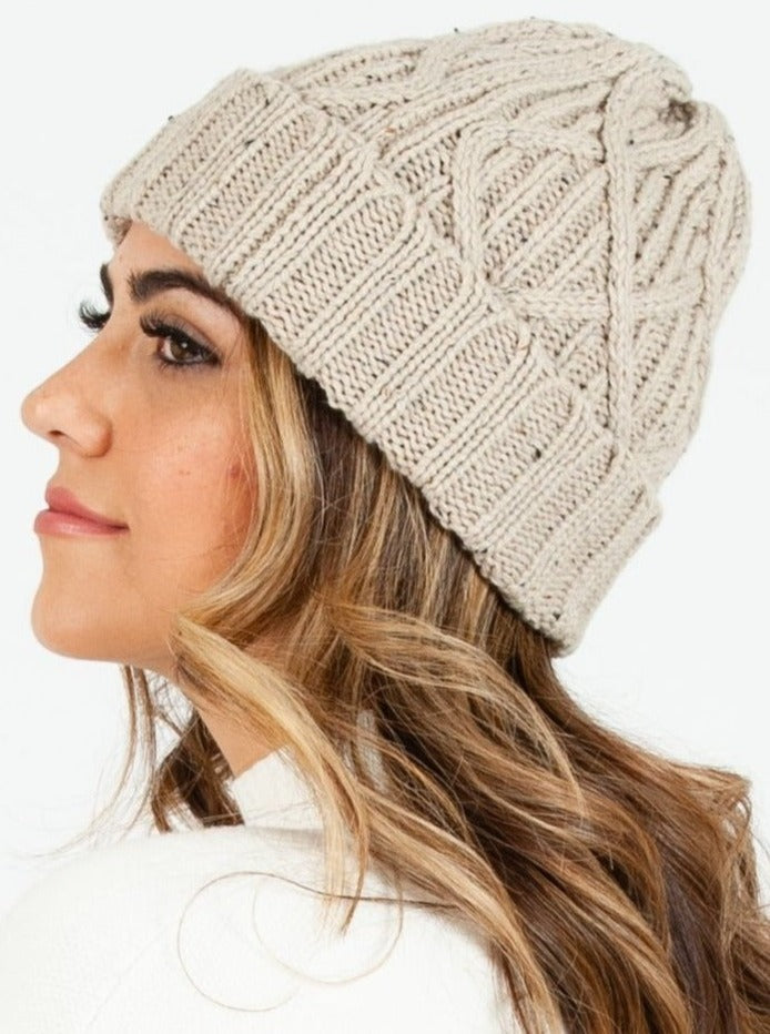 VINSON SPECKLED BEANIE-BEIGE