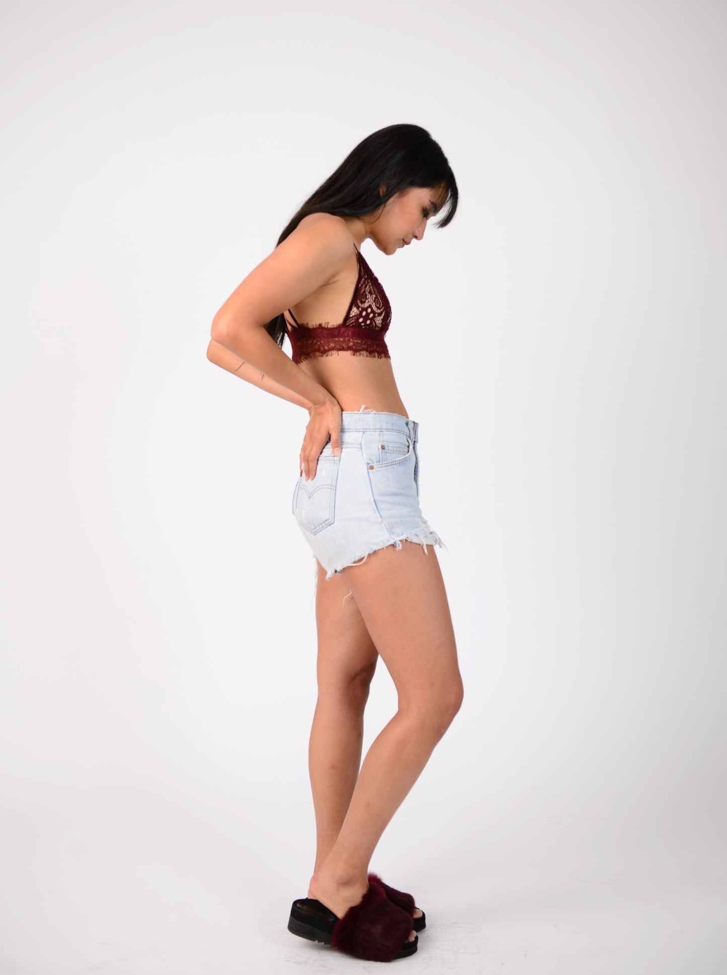 FRENCHIE TRIANGLE BRALETTE-WINE