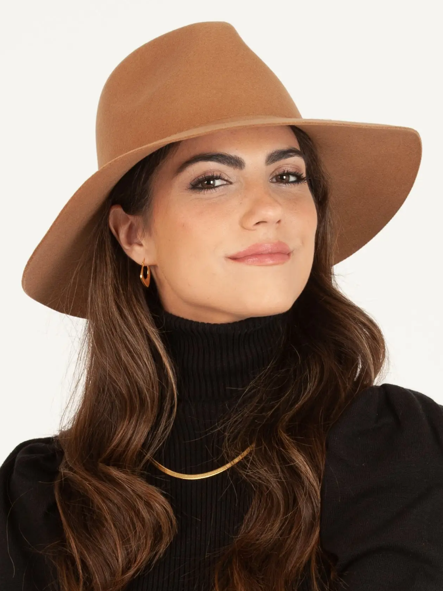 BROWN WOOL FEDORA