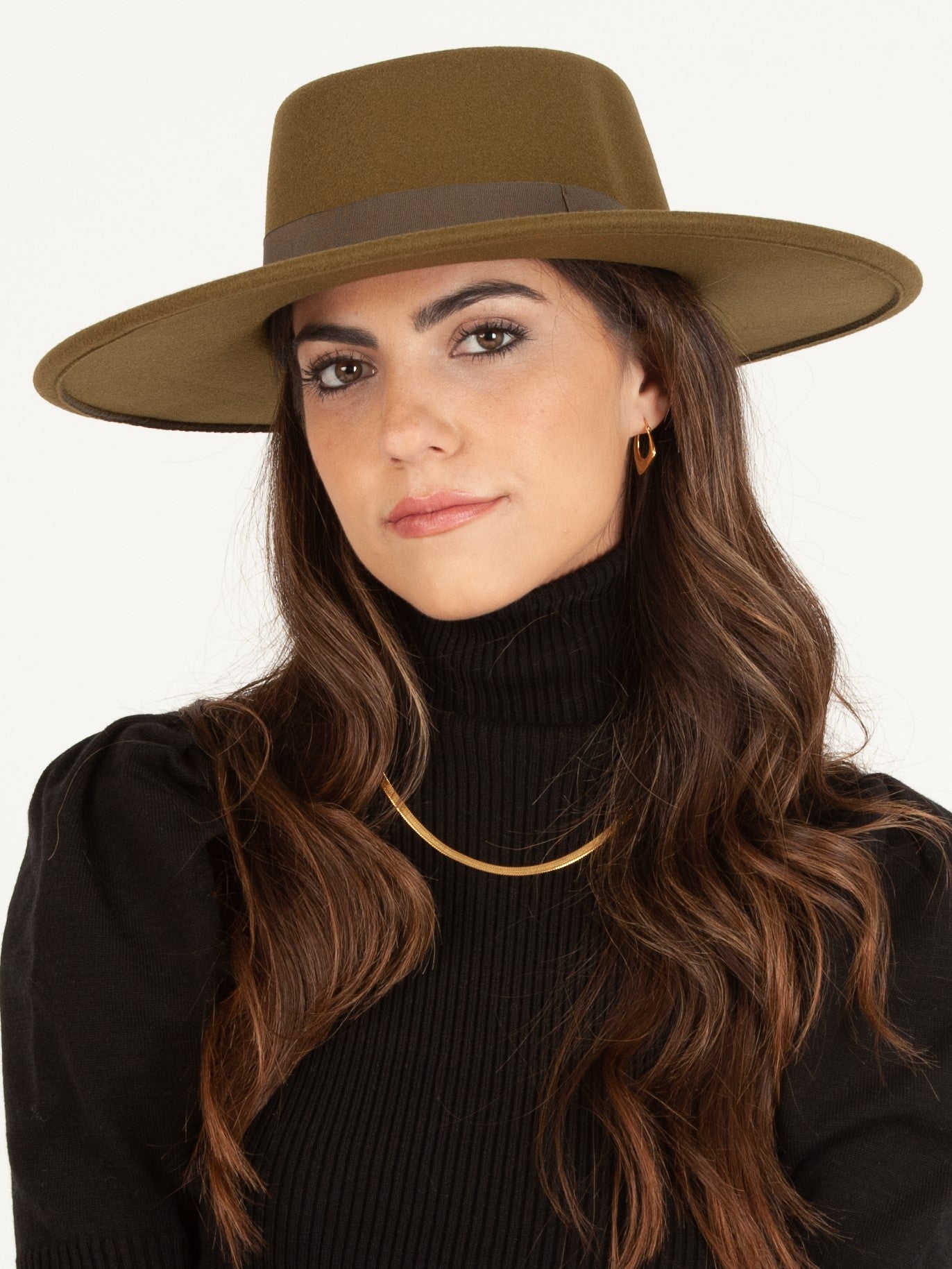 RYE VEGAN FELT BOATER HAT-OLIVE