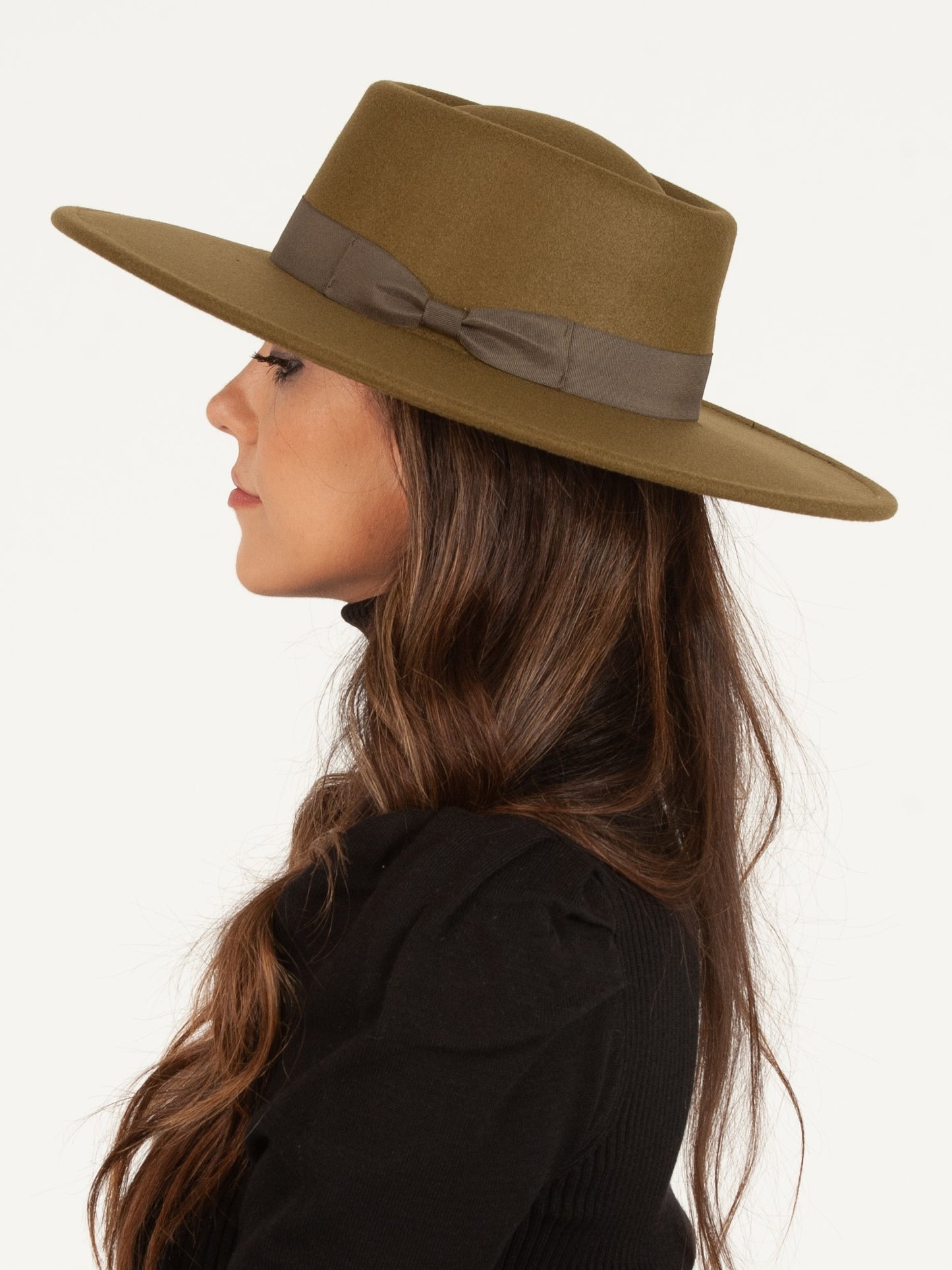 RYE VEGAN FELT BOATER HAT-OLIVE