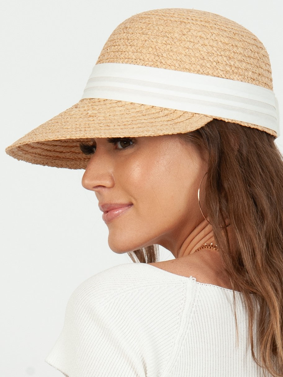 TUNDRA GRASS SUN CAP-IVORY SASH