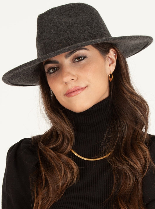 TATUM WOOL FEDORA-CHARCOAL