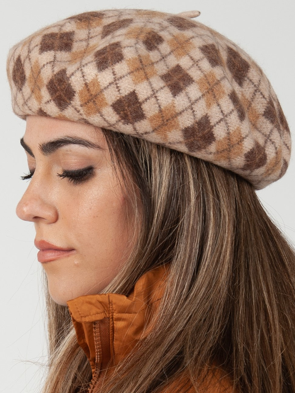 ANGIE ARGYLE BERET-BEIGE