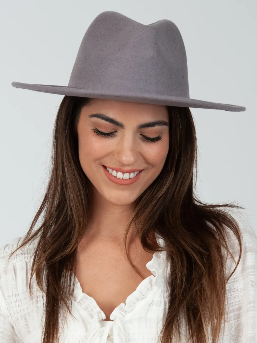 GREY WOOL FEDORA