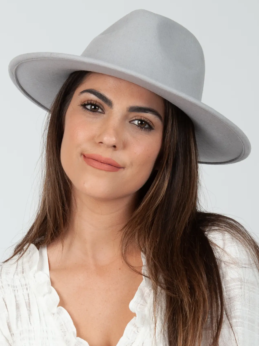 GREY WOOL FEDORA
