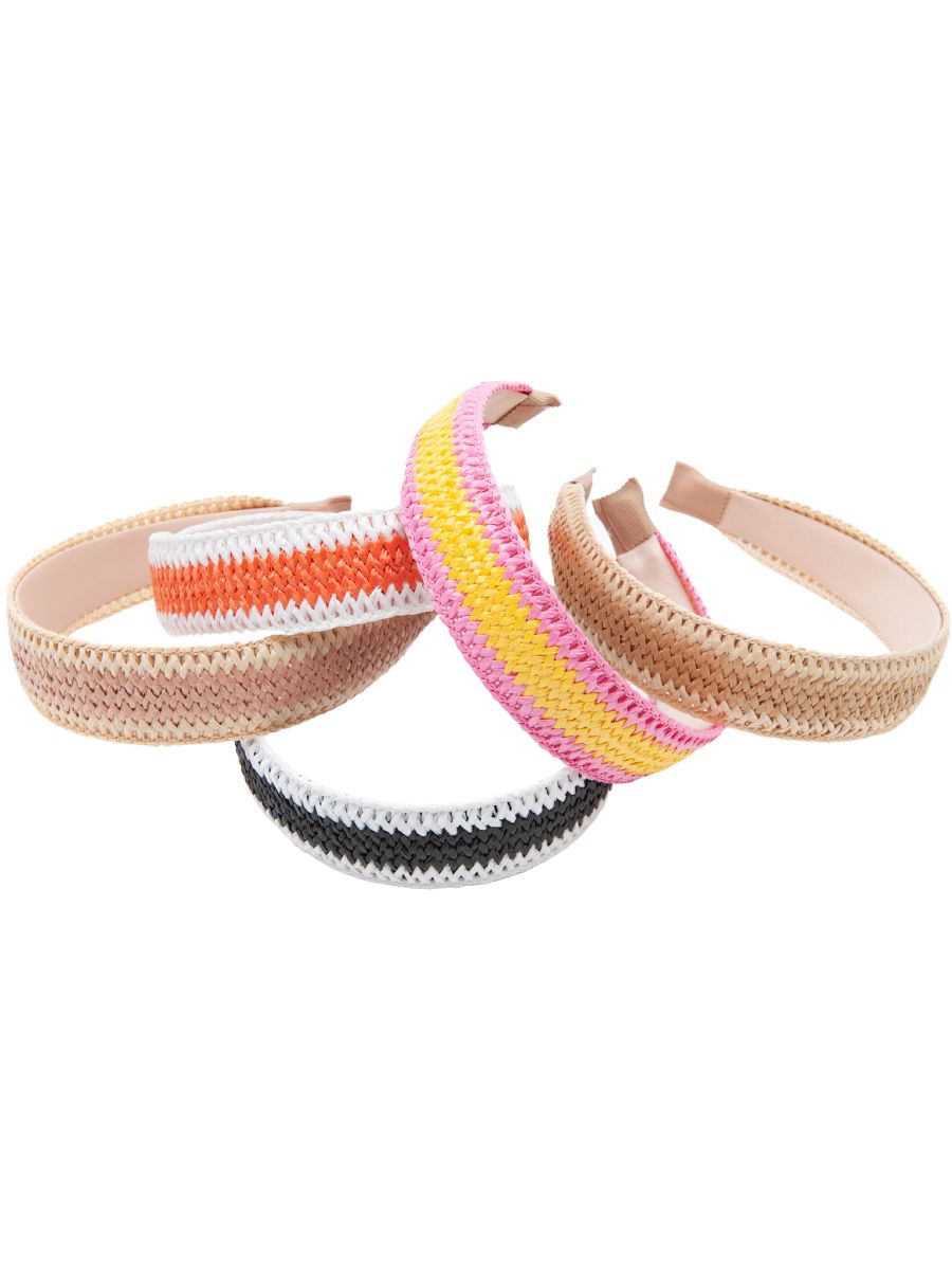 COLORBLOCKED WICKER HEADBAND