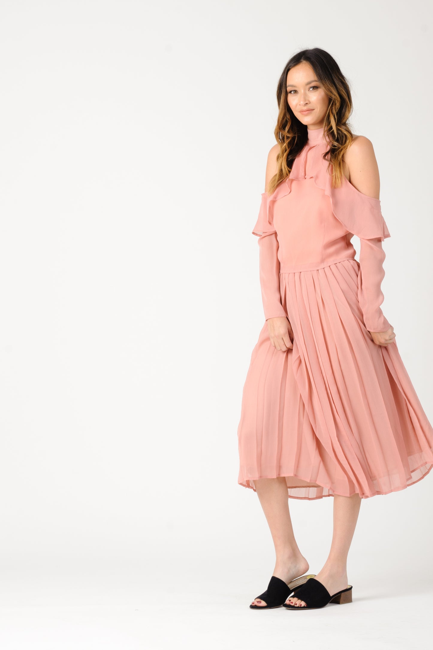 MIA COLD SHOULDER TOP-BLUSH