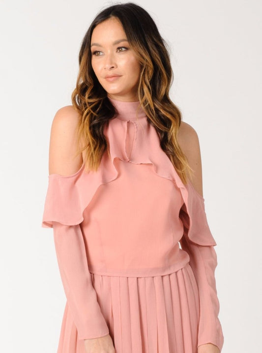 MIA COLD SHOULDER TOP-BLUSH