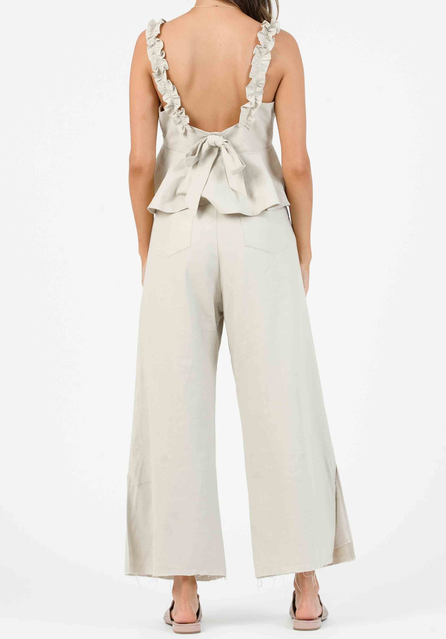 MELISSA FRINGE CULOTTES-STONE