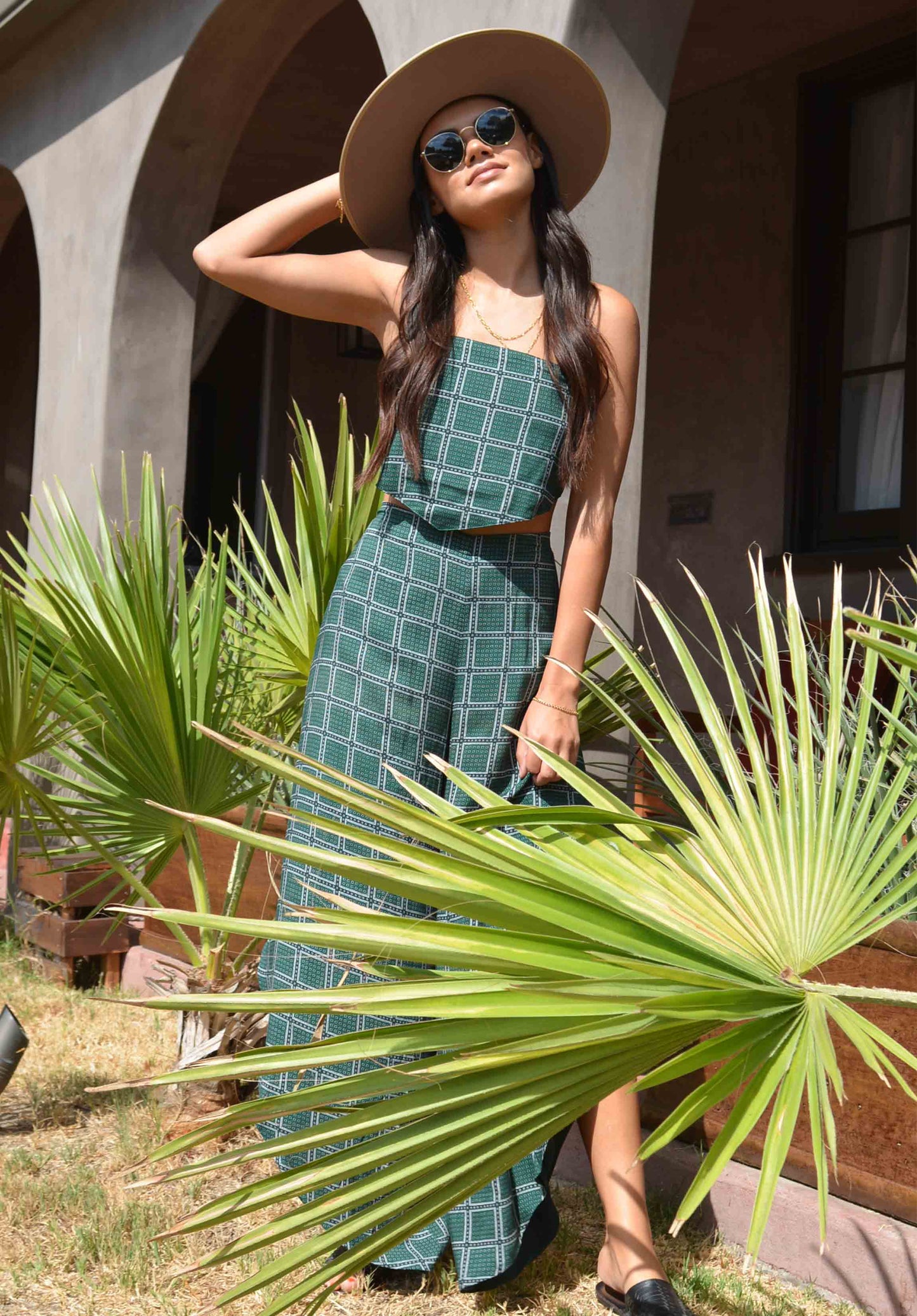 MARIPOSA HANDKERCHIEF TOP-HUNTER GREEN HANKIE