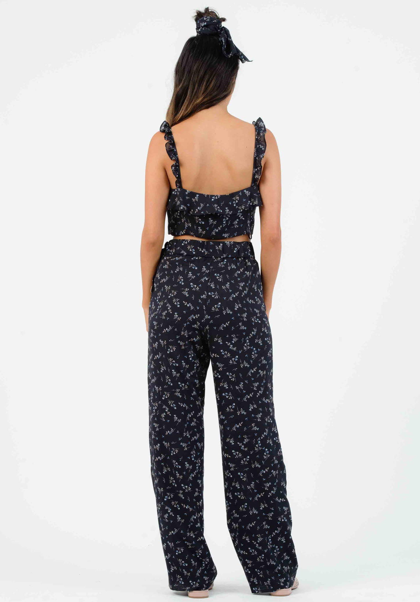 IRIS PALAZZO PANT-NAVY MINI FLORAL